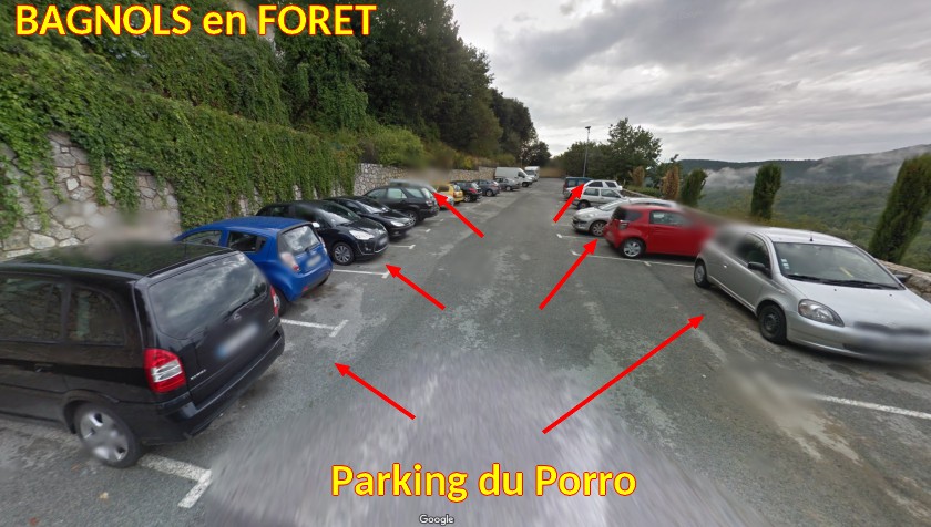 Acces BAGNOLS Parking du Porro 5 le parking