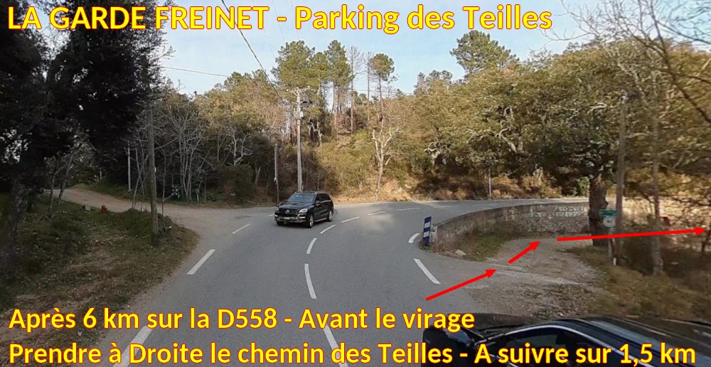 Acces LA GARDE FREINET Parking des Teilles 5 A droite ch des Teilles