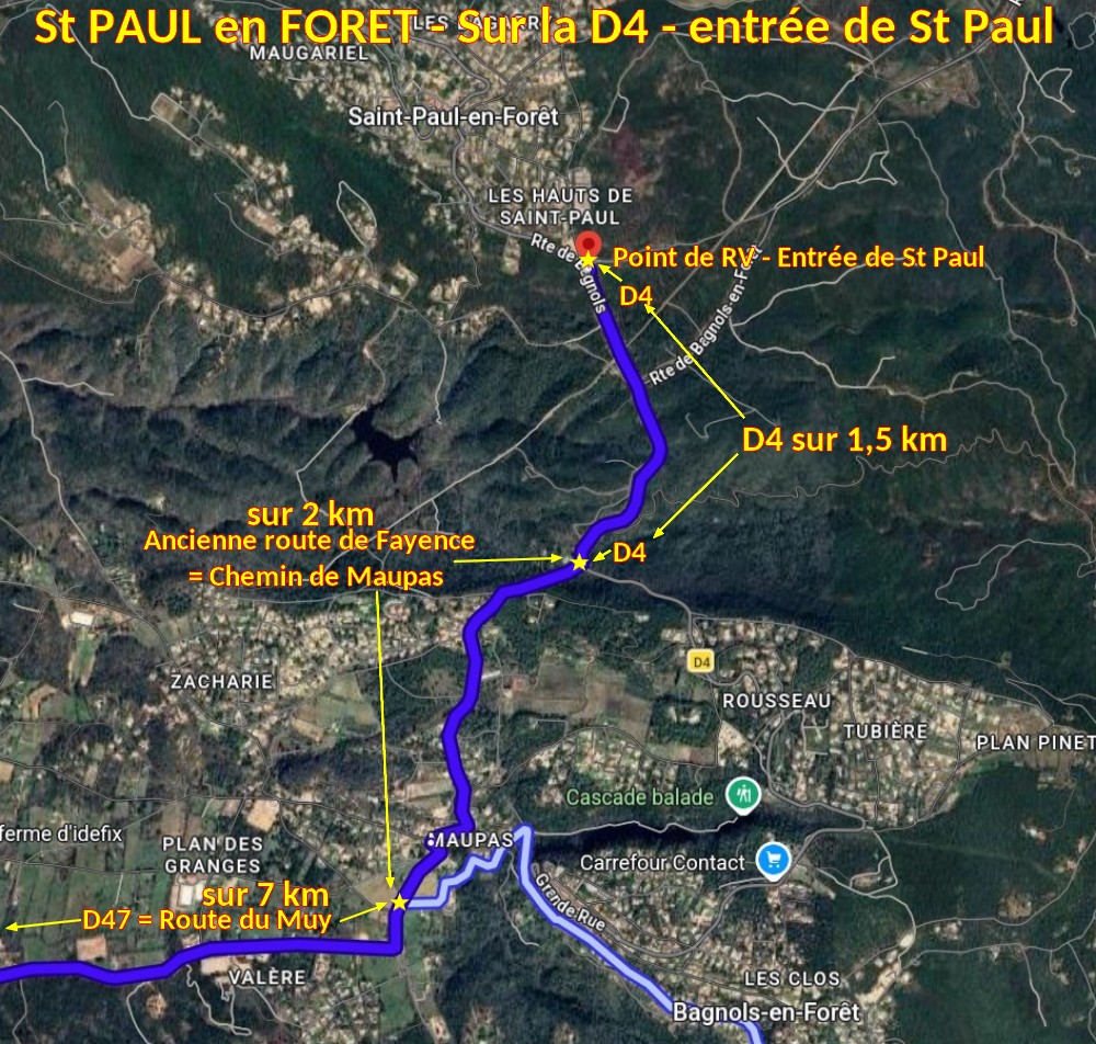 St PAUL en FORET D4 entree St Paul 2 Fin du trajet depuis Bagnols