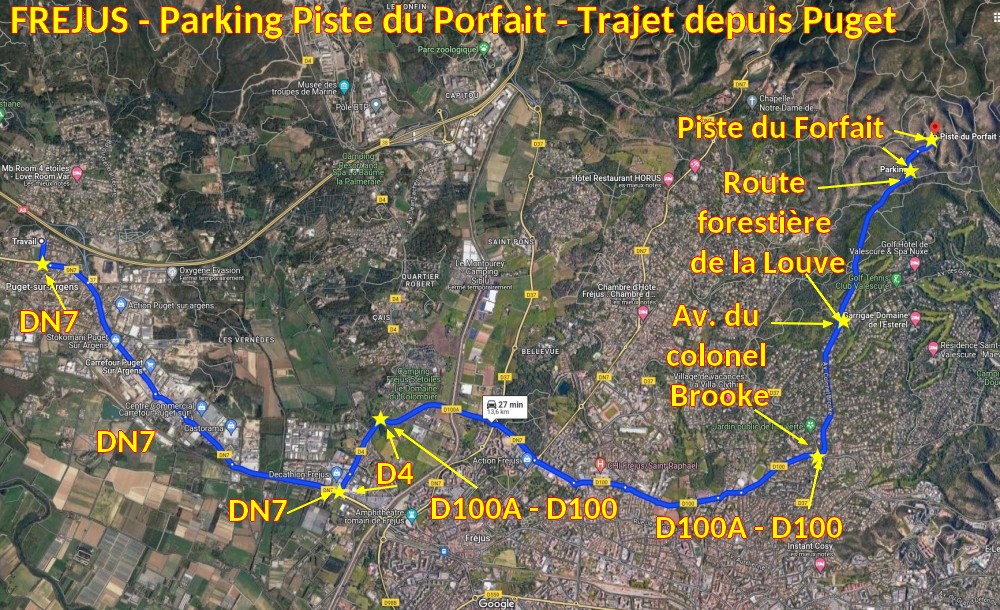 Acces FREJUS Piste Porfait a 1 Trajet depuis Puget