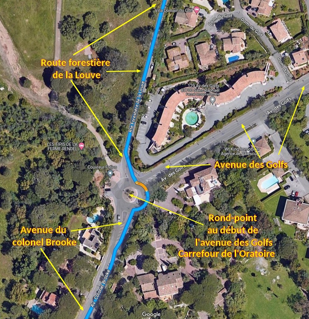 Acces FREJUS Piste Porfait a 4 Av Col Brooke Rte Forest de la Louve