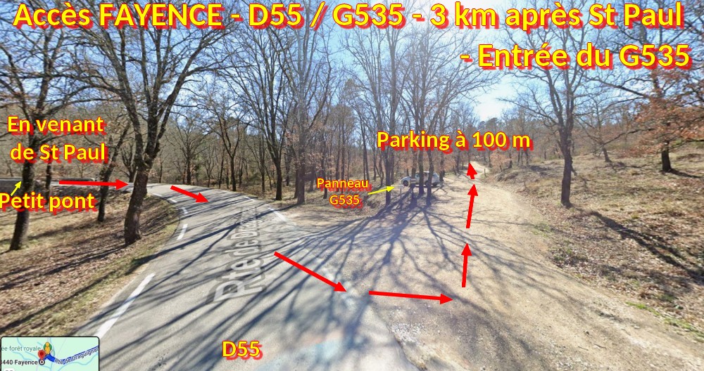 ACCES FAYENCE D55 5 G535 point de RV a gauche