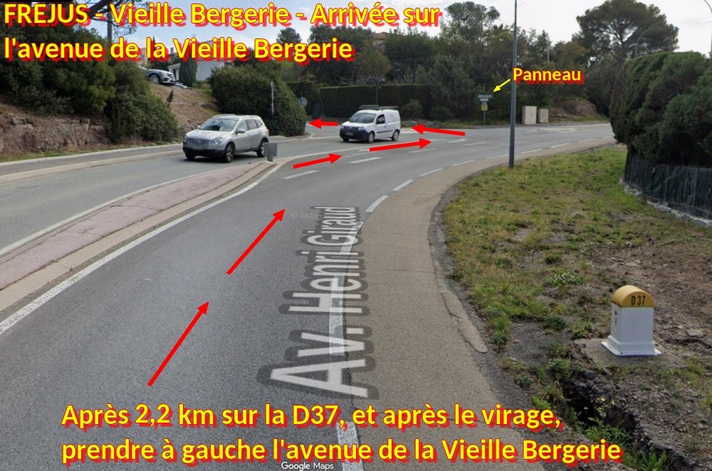 ACCES FREJUS Vieille Bergerie 3 A gauche avenue de la Vieille Bergerie
