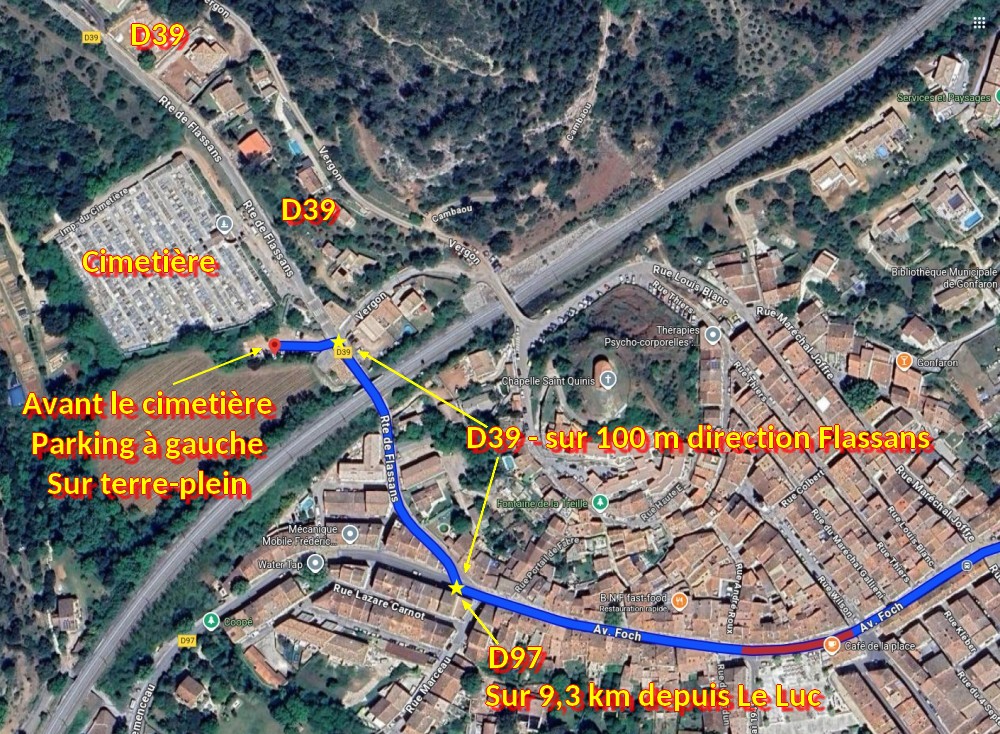 ACCES GONFARON Parking avant cimetiere 3 Plan Arrivee