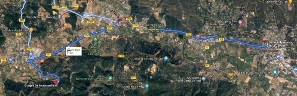 ACCES Les ARCS Tournavelle 1 Trajet via DN7 depuis puget