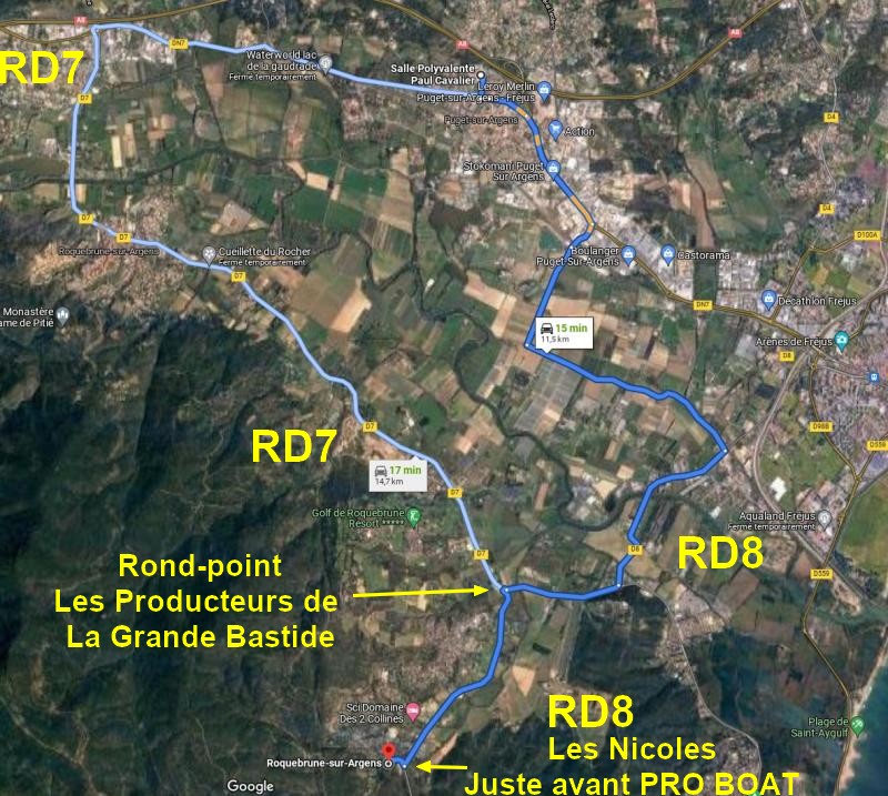 ACCES ROQUEBRUNE Les Nicoles 1 Trajet depuis Puget
