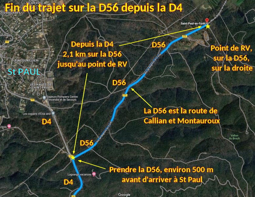 ACCES St PAUL en FORET Chateau Grime 3 Plan arrivee au point RV