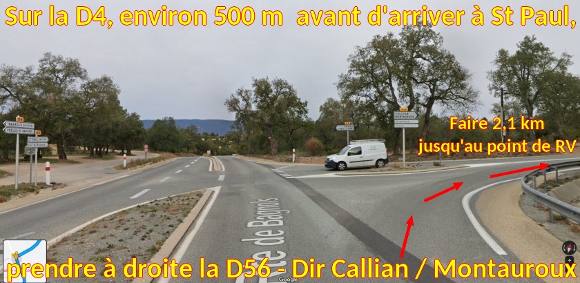 ACCES St PAUL en FORET Chateau Grime 4 Carrefour D4xD56 a droite