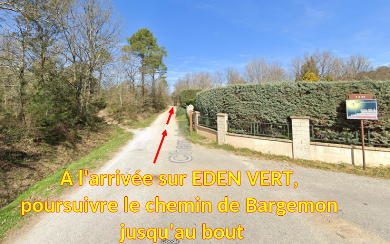 Acces BAGNOLS Chemin de Bargemon EDEN VERT 4 arrivee sur EDEN vert