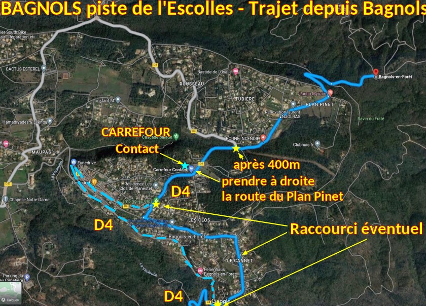 Acces BAGNOLS Escolles 2 Fin du Trajet