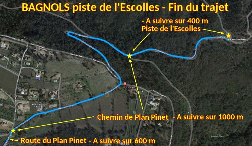 Acces BAGNOLS Escolles 3 Fin du Trajet et arrivee parking