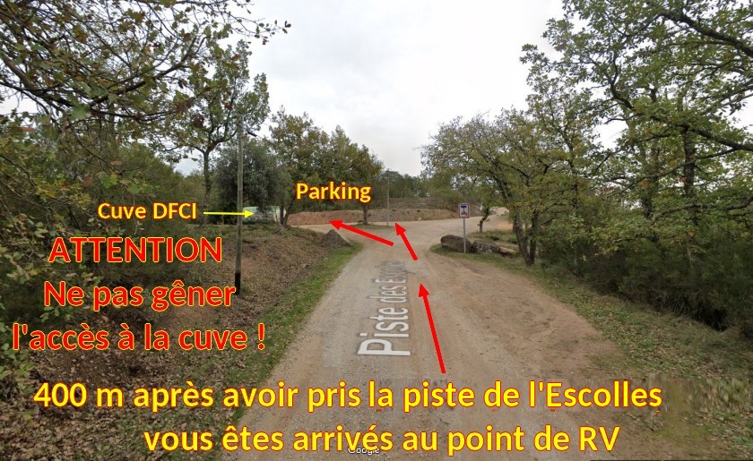 Acces BAGNOLS Escolles 7 Arrivee sur le parking