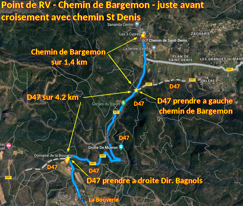 Acces BAGNOLS RV Plan Florent 2 Fin du Trajet