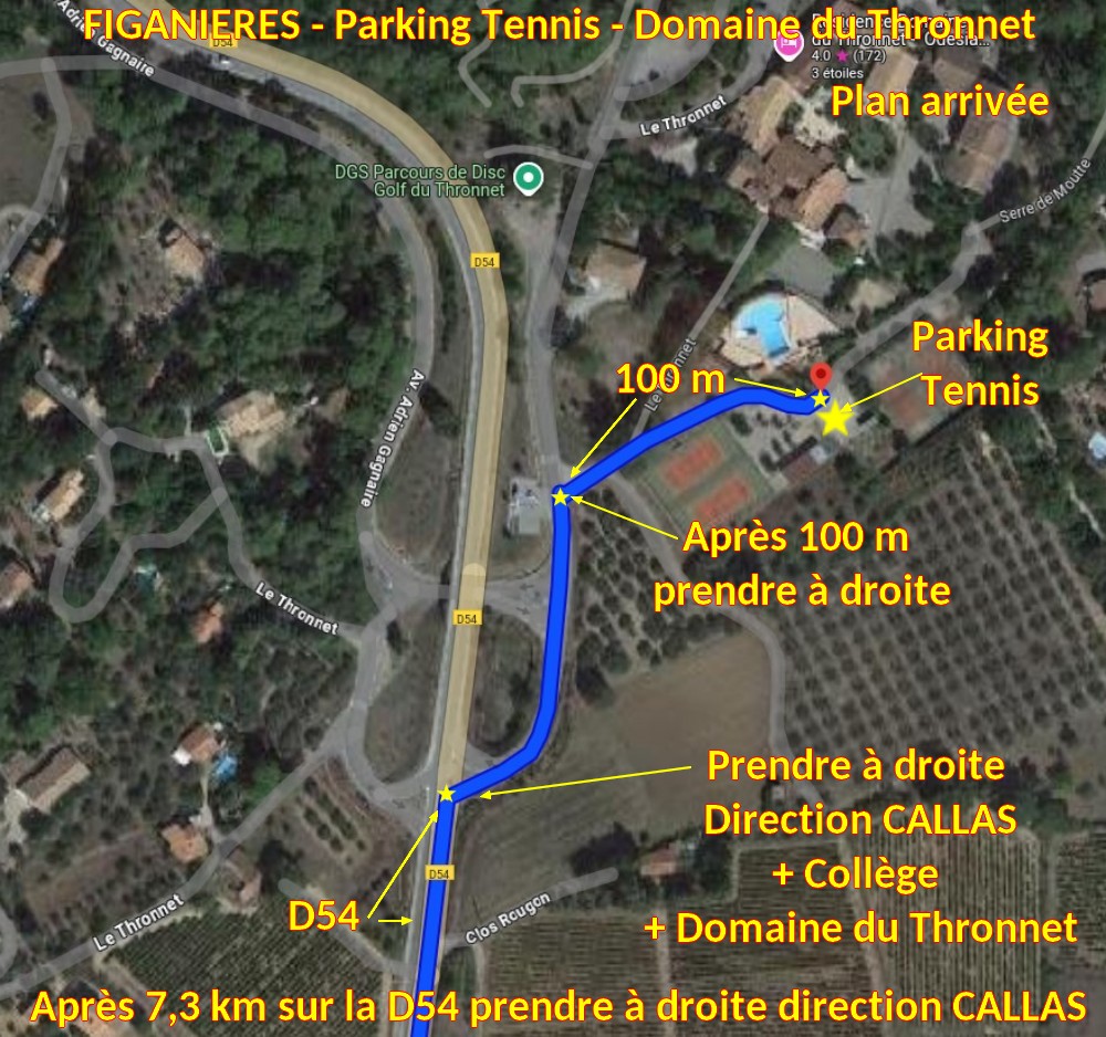 Acces FIGANIERES Park Tennis resid Thronnet 3 Plan arrivee