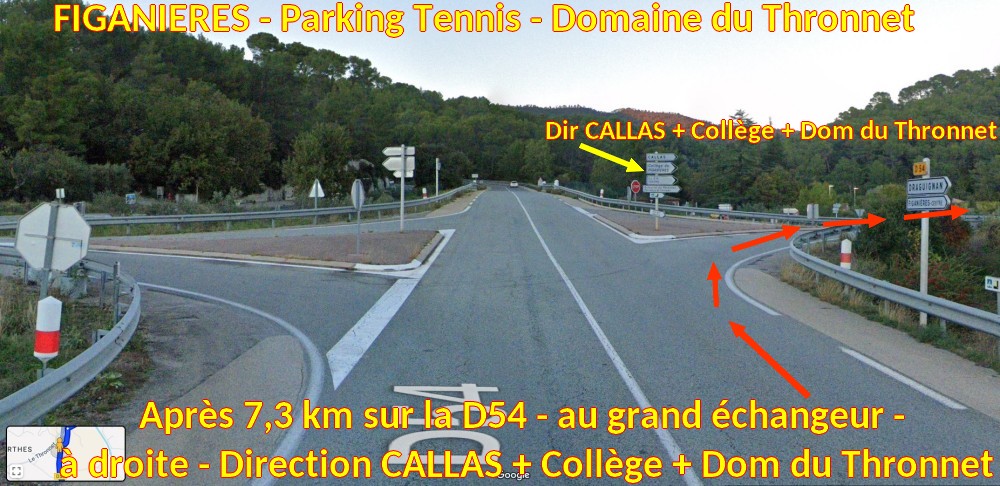 Acces FIGANIERES Park Tennis resid Thronnet 4 arrivee RP sur D54