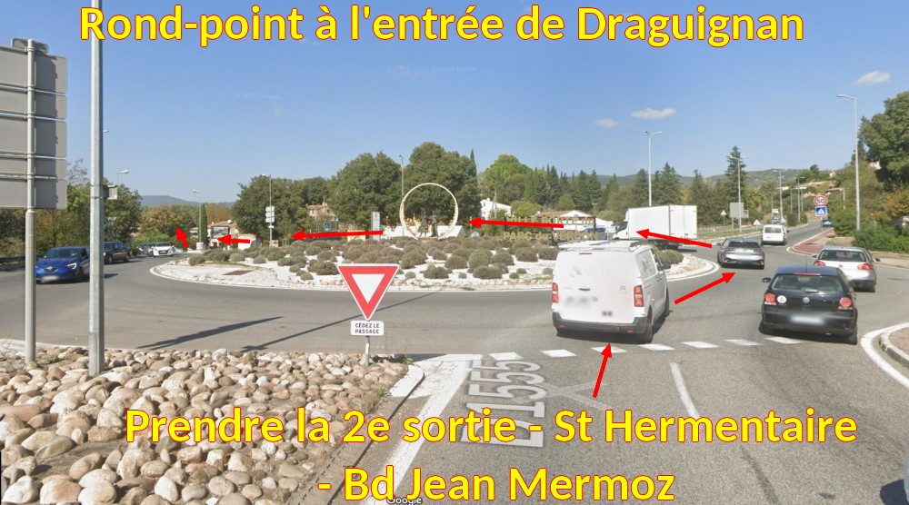 Acces FLAYOSC Entree ville 2a au RP de draguignan  dir Flayosc