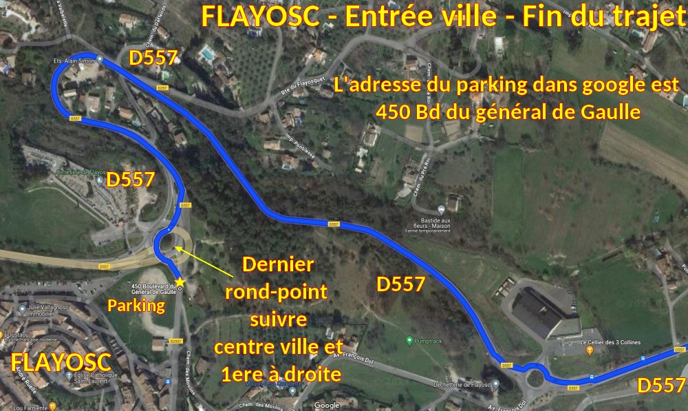 Acces FLAYOSC Entree ville 3 Plan arrivee parking