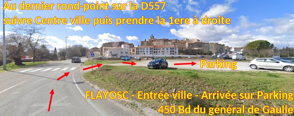 Acces FLAYOSC Entree ville 4 arrivee parking