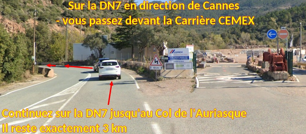 Acces FREJUS Auriasque 2 Passage devant CEMEX sur DN7