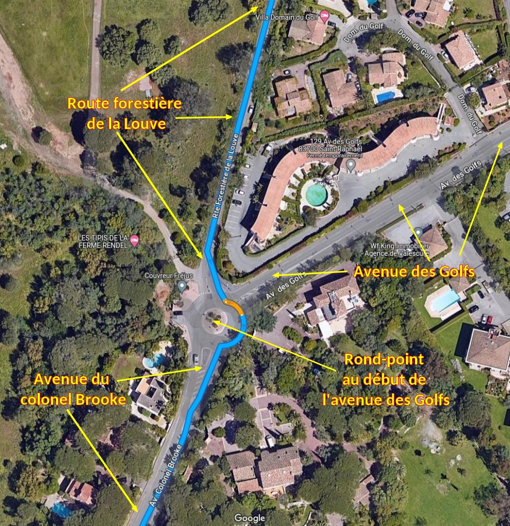 Acces FREJUS Colle Douce 4 Av Col Brooke Rte Forest de la Louve