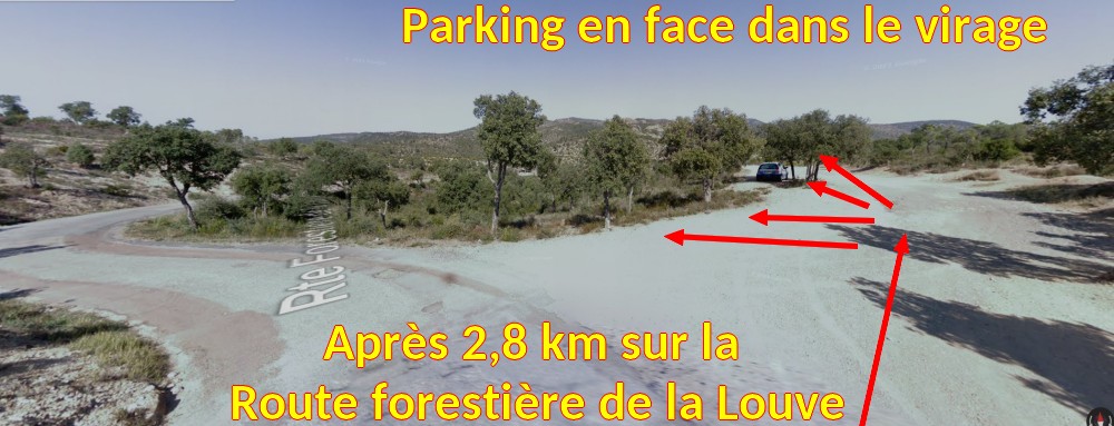 Acces FREJUS Colle Douce 7 Arrivee sur parking Colle Douce
