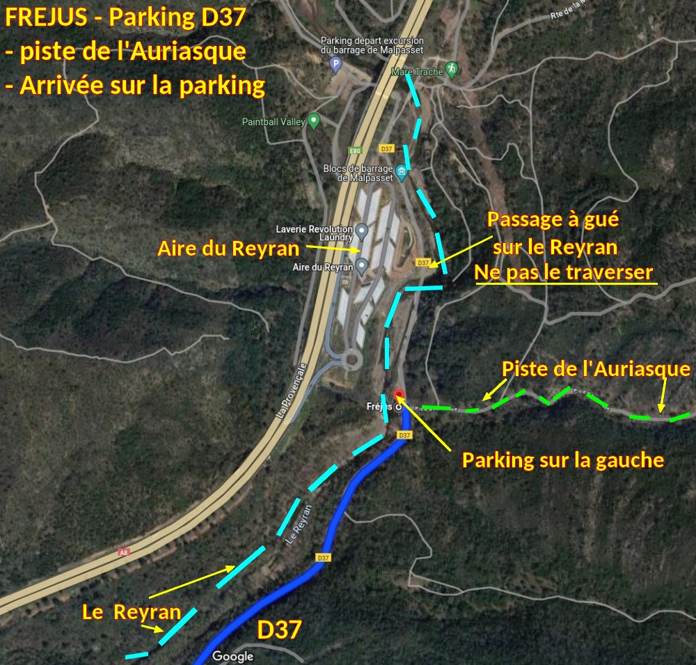 Acces FREJUS D37 Auriasque 2 plan arrivee
