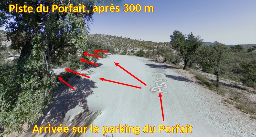 Acces FREJUS Piste Porfait 5 arrivee sur parking