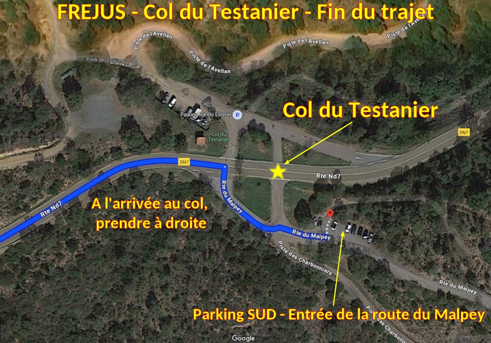 Acces FREJUS Testanier droite 2 plan arrivee