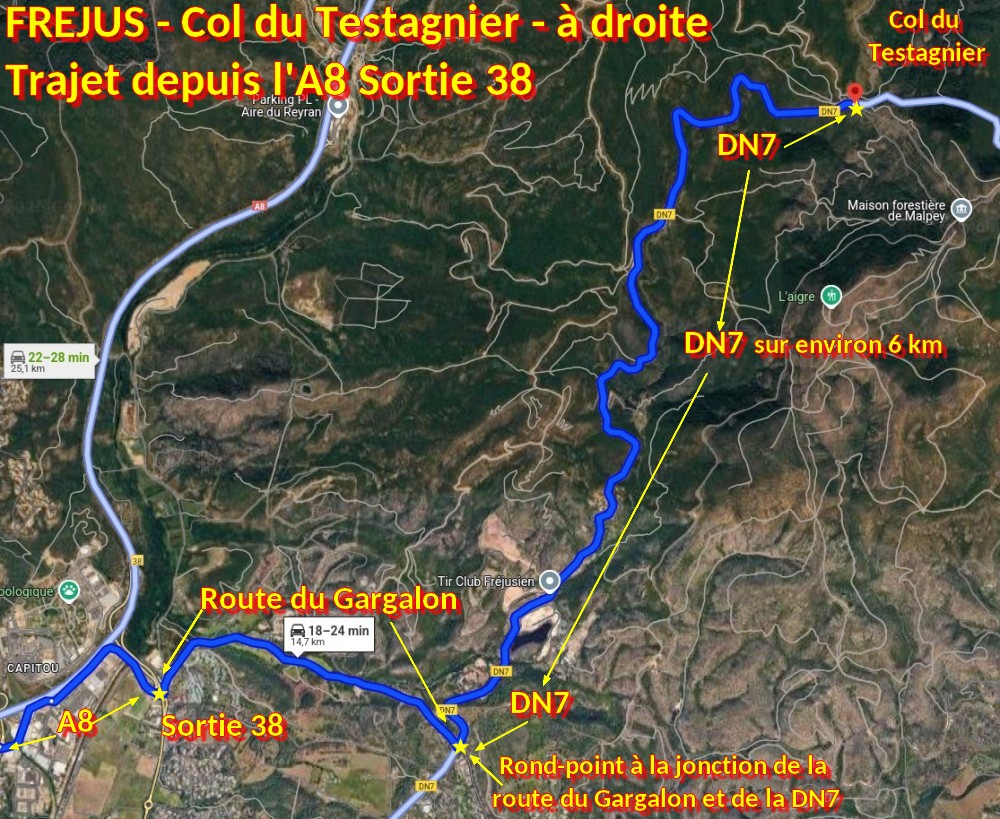 Acces FREJUS Testanier droite 2 Fin du Trajet