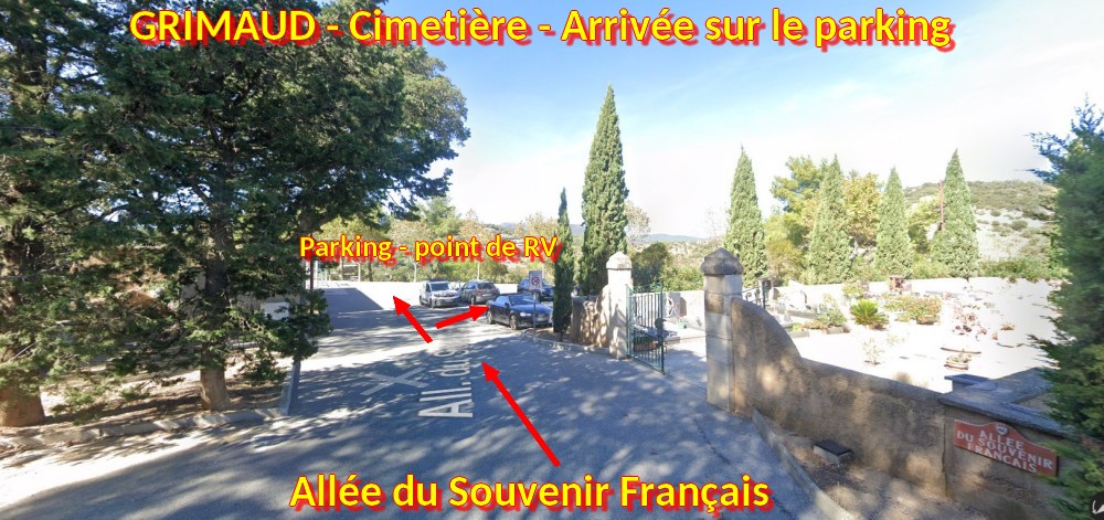 Acces GRIMAUD Cimetiere 5 Arrivee sur le parking