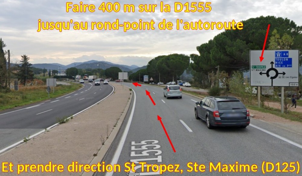 Acces LE MUY Grand Courrent 3 RP Autoroute prendre Ste Maxime St Tropez