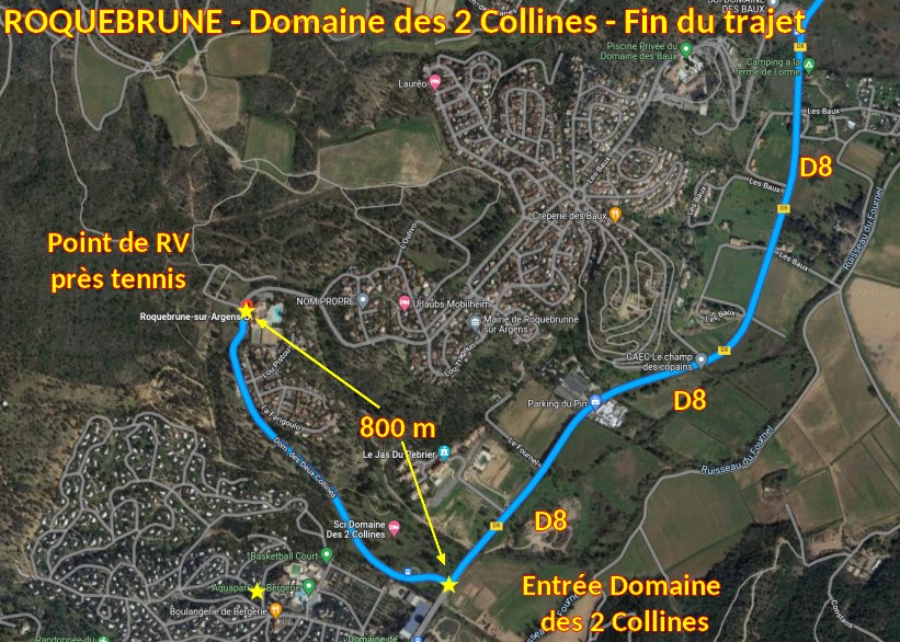Acces ROQUEBRUNE 2 Collines 2 Fin du trajet