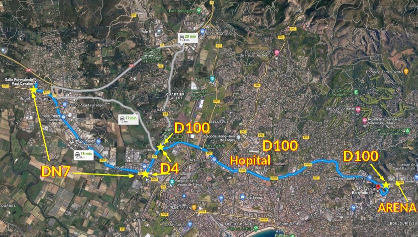 Acces St RAPHAEL Berty Albrecht 1 Trajet depuis Puget