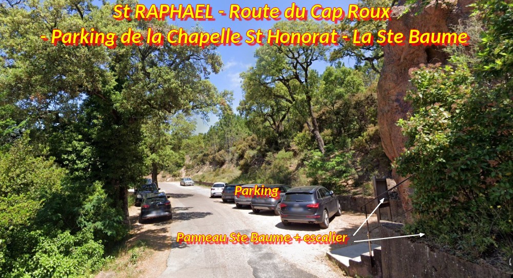 Acces St RAPHAEL Rte du Cap Roux 5 Arrivee sur parking