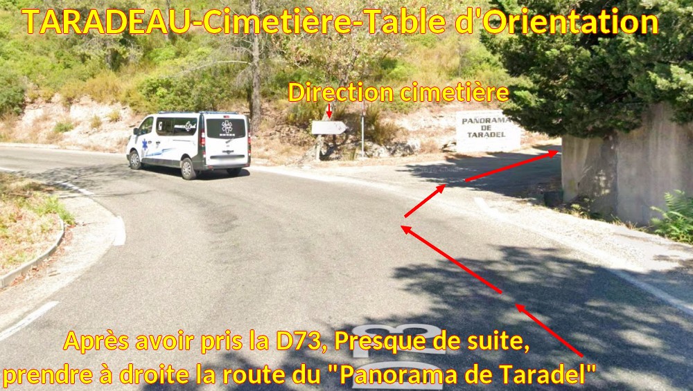 Acces TARADEAU Cimetiere Table Orientation 6 adoite panorama du Taradel