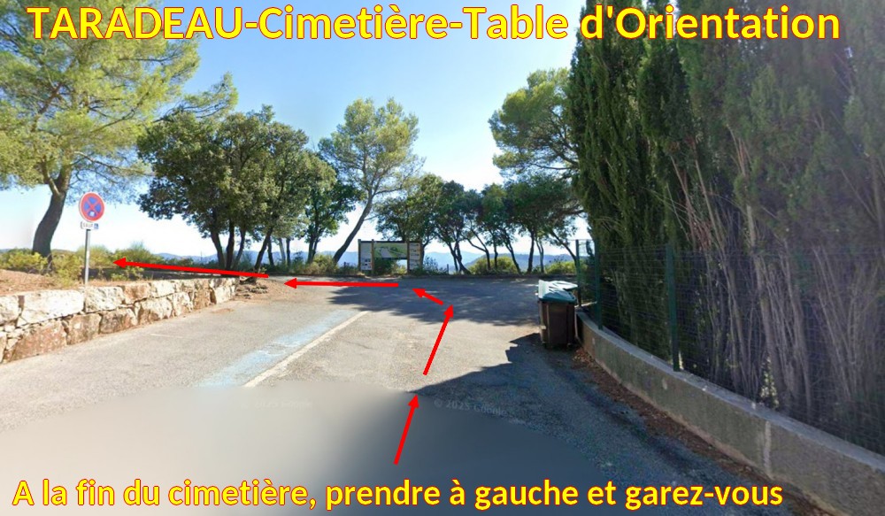 Acces TARADEAU Cimetiere Table Orientation 7 Apres cimetiere a gauche