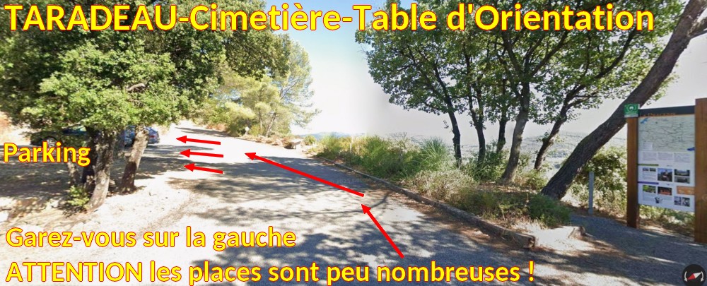 Acces TARADEAU Cimetiere Table Orientation 8 Arrivee parking