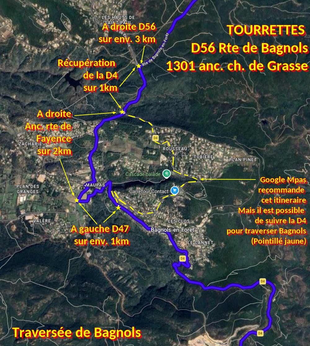 Acces TOURRETTES D56 1301 anc ch de Grasse 2 Traversee de Bagnols