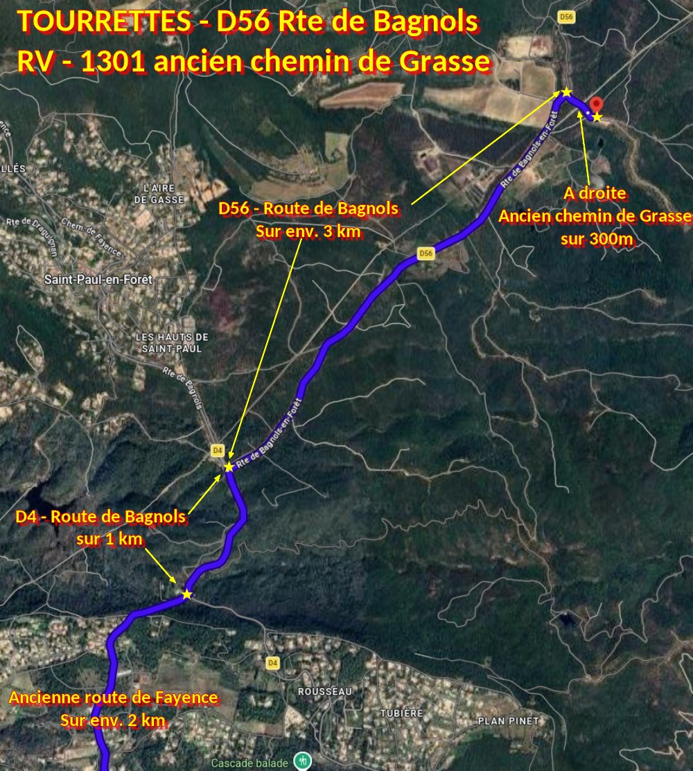 Acces TOURRETTES D56 1301 anc ch de Grasse 3 Fin du trajet